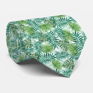 Gravata Folhas de Palmeira Verde Chic Tropical Arte de Ver