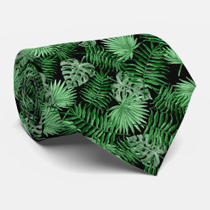 Gravata Folhas de Palmeira Verde Chic Tropical Arte de Ver