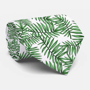 Gravata Folhas de Palmeira Verde Chic Tropical Arte de Ver