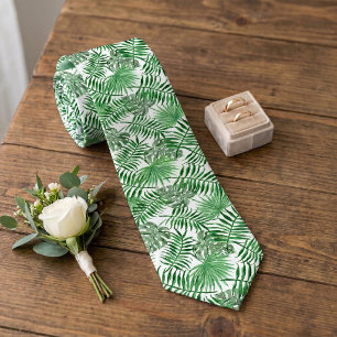Gravata Folhas de Palmeira Verde Tropical Chic Arte de Ver