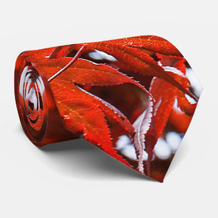 Gravata Folhas do Elegante Mapeamento Vermelho Japonês