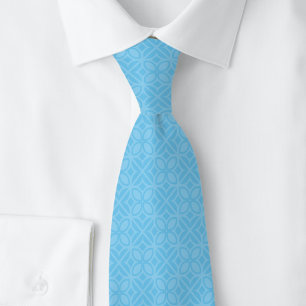 Gravata Folhas e Linhas Baby Blue