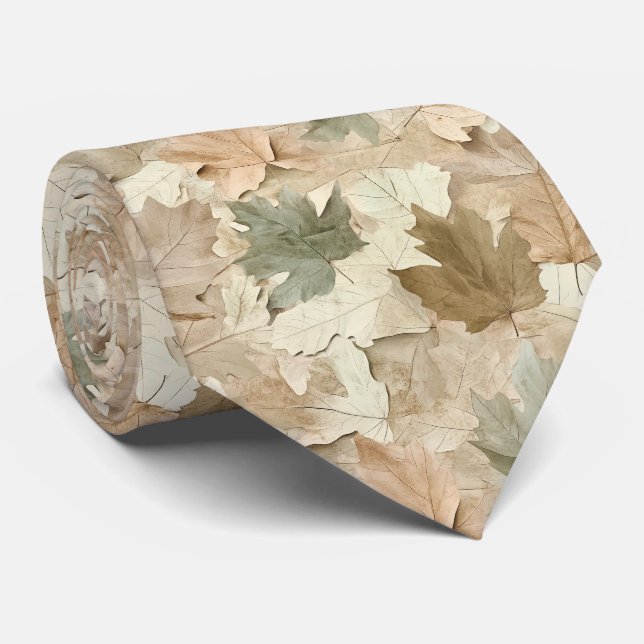 Gravata Folhas Elegantes Prensadas com Base de Pergaminho  (Rolled)