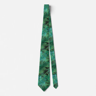 Gravata Folhas, palmeiras, árvores, verde, azul
