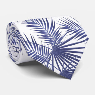 Gravata Folhas tropicais azuis