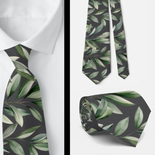 Gravata Folhas Verdes da Natureza Botânica Casual