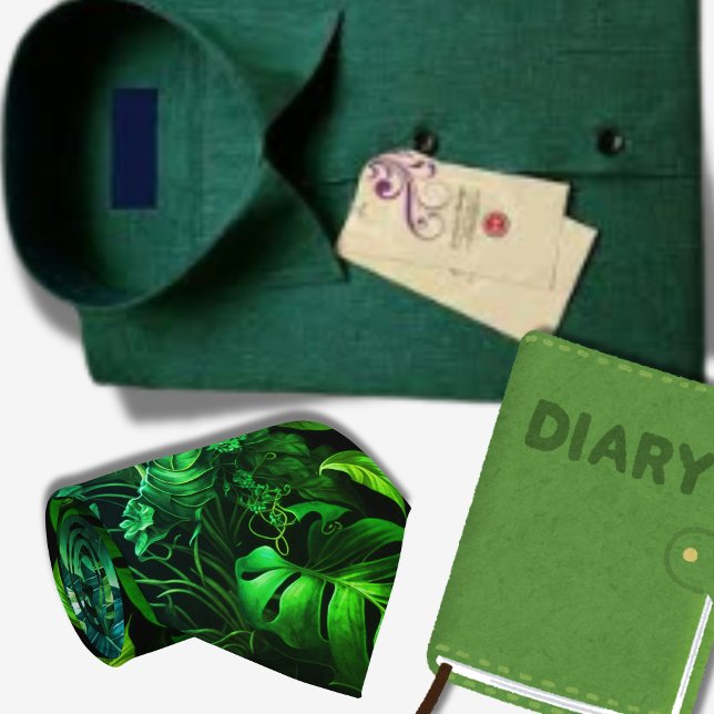 Gravata Folhas verdes tropicais padrão havaiano (Criador carregado)