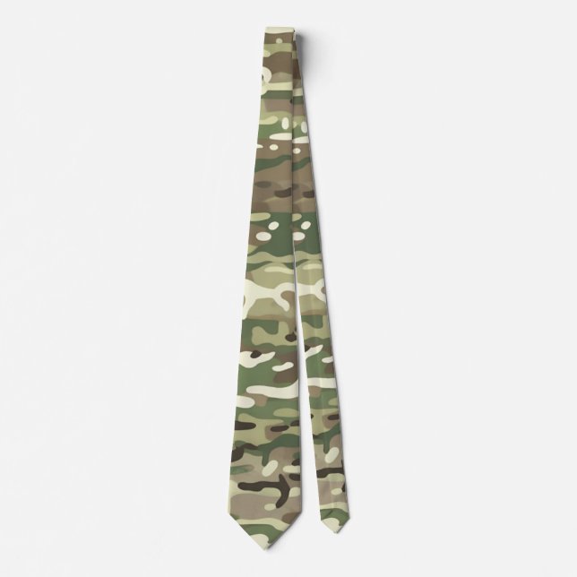Gravata Forest Green Woodland Camouflage Pattern (Frente)