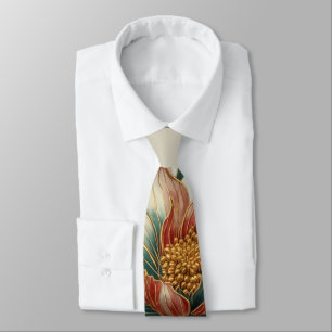 Gravata formal com flor cloisonné única