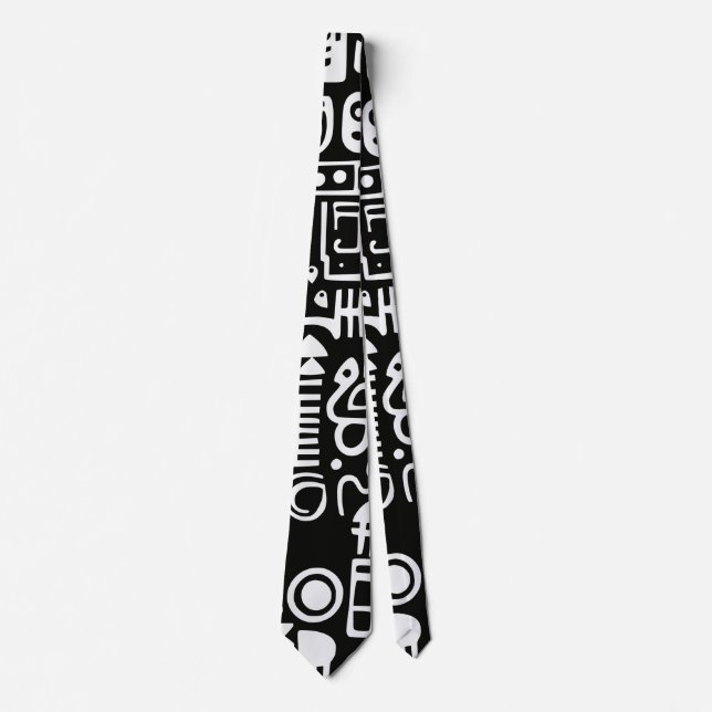 Gravata Formas Modernas Abstratas Doodles (Frente)