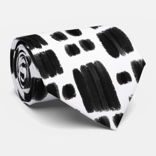 Gravata Formas pintadas de preto e branco