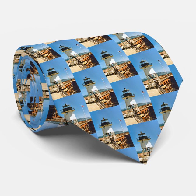 Gravata Fort Point Lighthouse, California Mens Tie (Rolled)