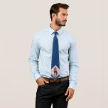 Gravata Foto personalizada azul moderna<br><div class="desc">Tinta personalizada personalizada de foto moderna. Um presente perfeito para um pai ou avô para o Dia do Pai, o aniversário ou o Natal.</div>