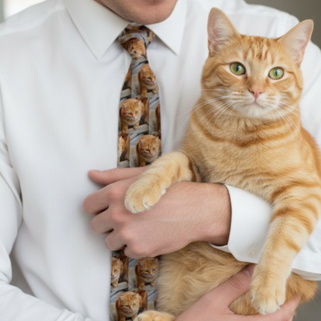Gravata Foto Personalizada de Cachorro Gato de Estimação (Criador carregado)