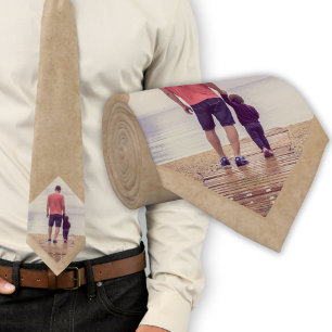 Gravata Foto Personalizada Rustic Beige