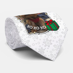 Gravata Foto personalizada Santa Hat Pet HO HO