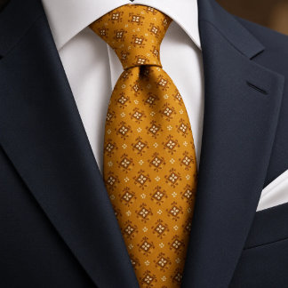Gravata Foulard Medalhão Dourado Marigold 