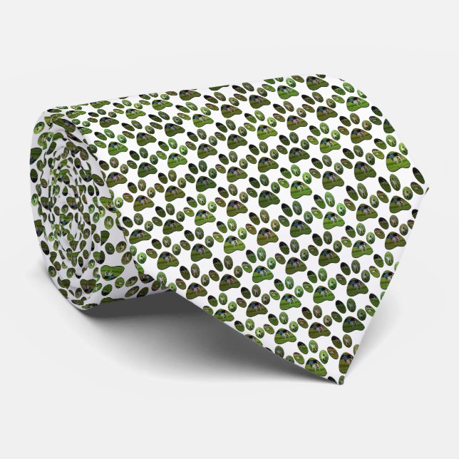 Gravata Fox Terrier Paw Prints, (Rolled)