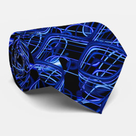 Gravata Fractal azul e preto dos Squiggles