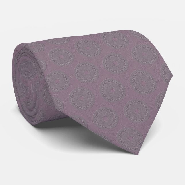 Gravata Fractal Neck Tie - Mauve (Rolled)