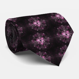Gravata Fractal Preto e Rosa