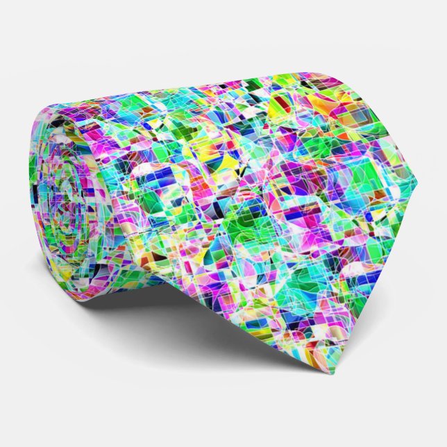 Gravata Fragmentos coloridos, design (Rolled)