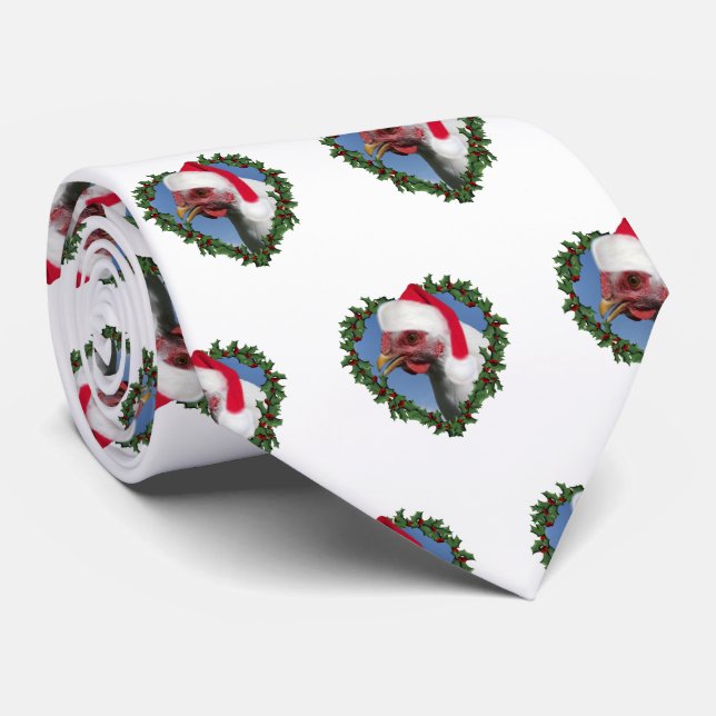 Gravata Frango Branco no Coração de Natal em Coroa (Rolled)