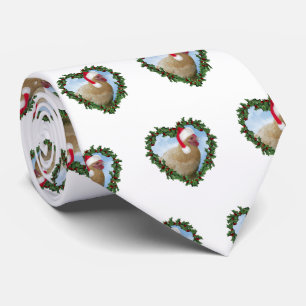 Gravata Frango Buff Orpington em Coroa de Natal em Coração