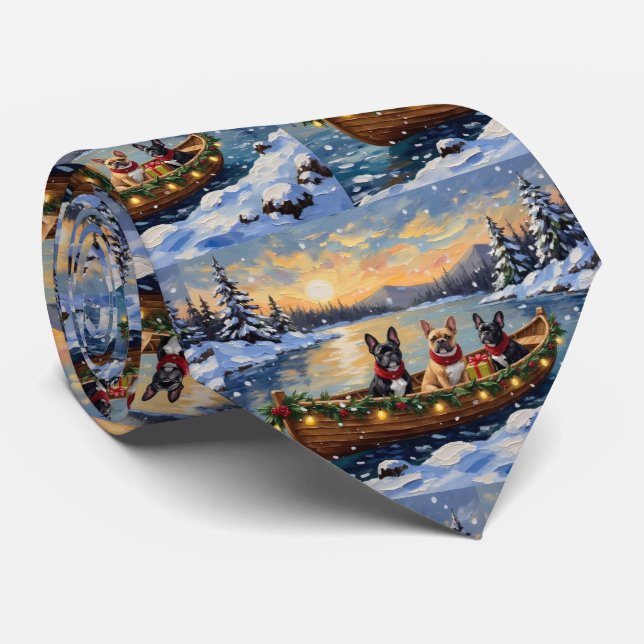 Gravata French Bulldog Christmas Boat Holiday (Rolled)
