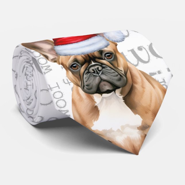 Gravata French Bulldog Woof Christmas Dog Lover (Rolled)