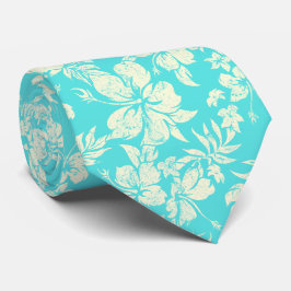 Gravata Frente e verso floral havaiano de Pareau do