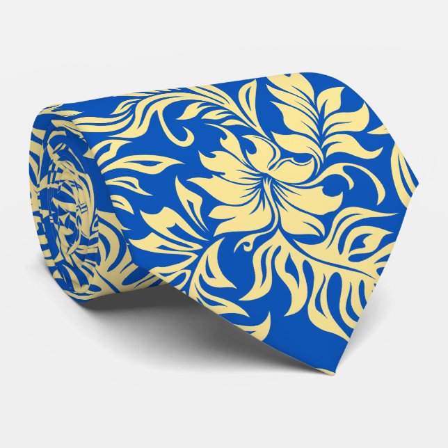 Gravata Frente e verso havaiano do hibiscus de Waikiki (Rolled)