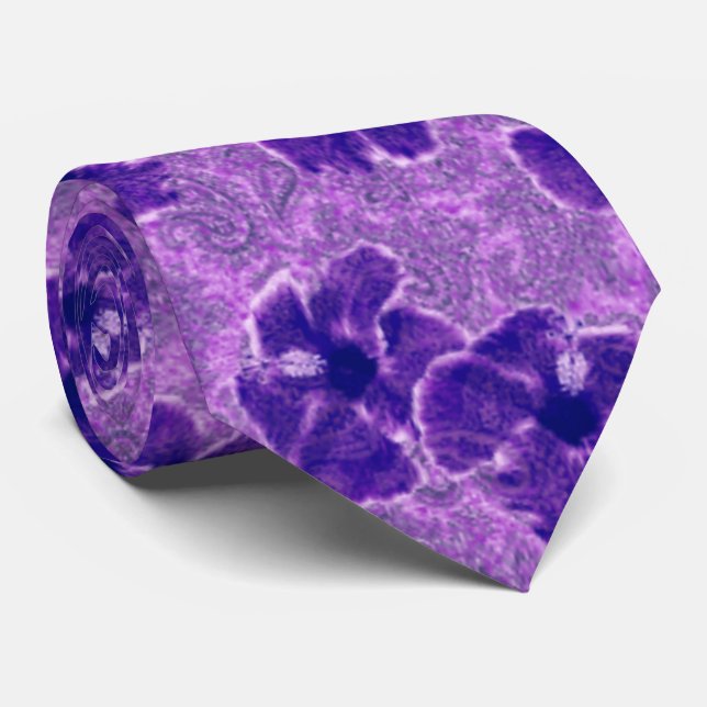 Gravata Frente e verso retro havaiano do hibiscus de (Rolled)