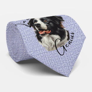 Gravata Fronteira Collie... "Sou um gênio" Design engraçad