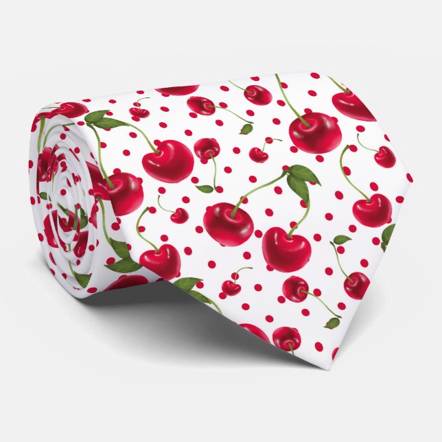 Gravata fruta de cereja legal com torre (Rolled)