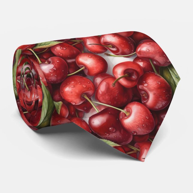 Gravata Fruta do padrão de cereja em forma de cuada (Rolled)