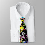 Gravata Fun Neon Paint Splatter with Music Notes on BLACK<br><div class="desc">Music Lovers & Friends!! Give your spirits a lift. Start your day right with this upbeat,  colorful music notes tie.</div>