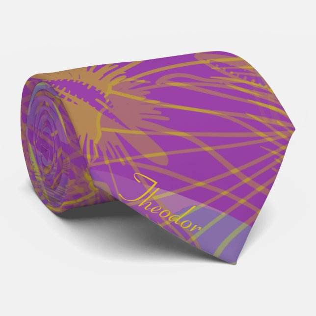 Gravata Fundo de Aqua Violet da Borboleta Dourada Chic (Rolled)