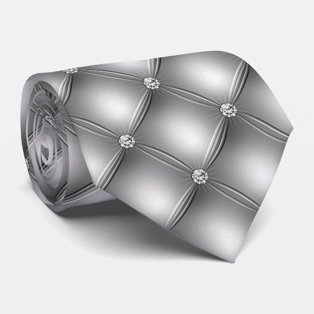 Gravata Fundo e Pérolas das cinzas (Rolled)