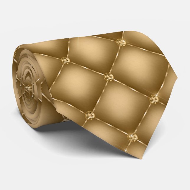 Gravata Fundo e Pérolas das Cinzas Douradas (Rolled)
