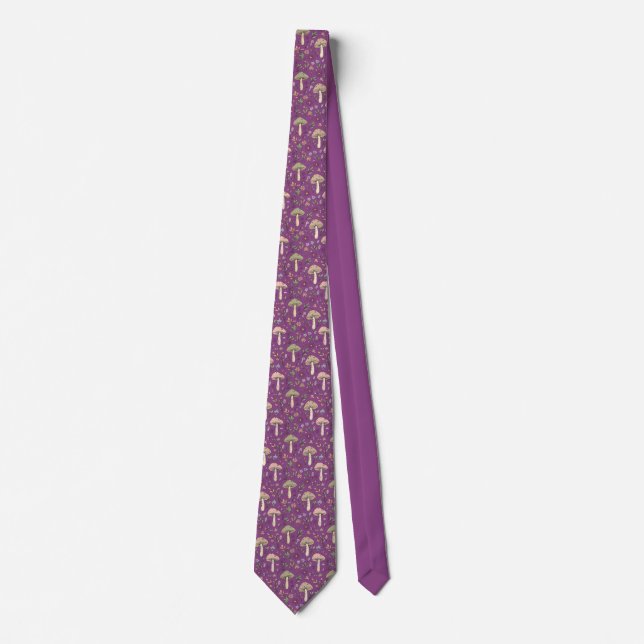 Gravata Fungo Roxo Ameixa Botânico | Presente de Casamento (Frente)