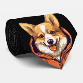 Gravata Funny Corgi Vestindo Hoodie