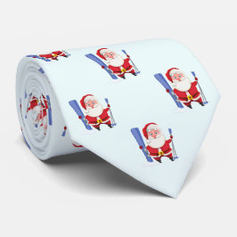 Gravata Funny Cute Skiing Santa Christmas