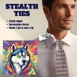 Gravata furtiva do pescoço do cão rouco<br><div class="desc">De certa forma,  isto parece uma gravata típica de homens,  mas de perto está todo o Rouco de cão AMOR. Projetado em cores vibrantes e lúdicas. Gravatas furtivas. conteúdo generativo.</div>