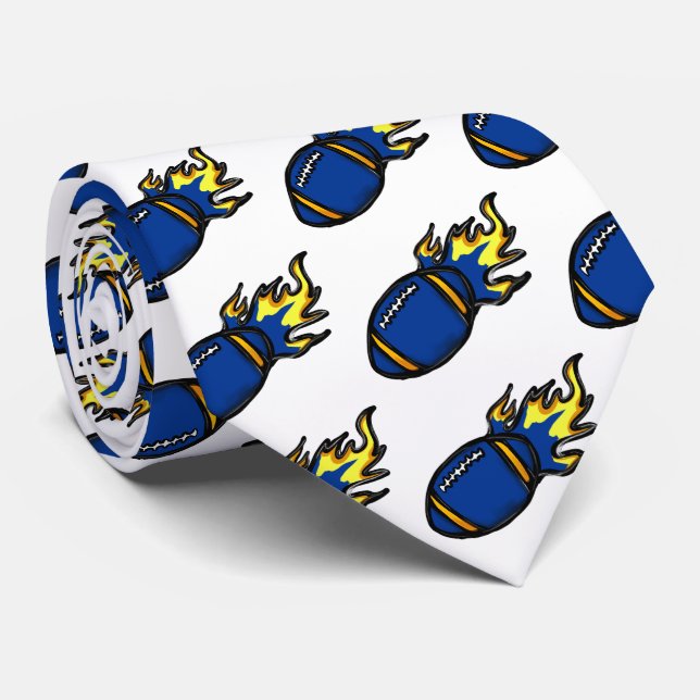 GRAVATA FUTEBOL AZUL E AMARELO (Rolled)