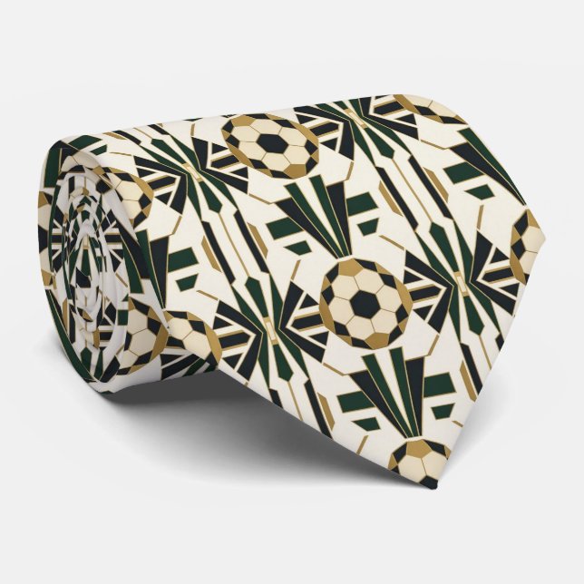 Gravata Futebol de Luxo | Padrão Art Déco  (Rolled)