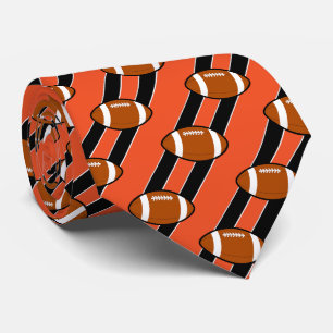 Gravata Futebol Necktie Orange e Black Stripes
