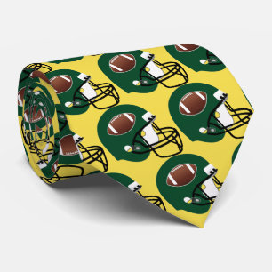 Gravata Futebol verde de futebol amarelo/Dourado