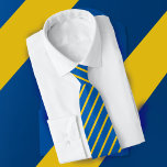Gravata Gabinete Elegante Profissional de Sinalizador da U<br><div class="desc">Um tique de vara profissional e legante do escritório,  apresentando um padrão clássico de fundo Blue e Yellow Striped,  impressão duplo lado.</div>