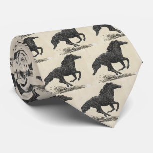 Gravata Galloping Black Horse Tie
